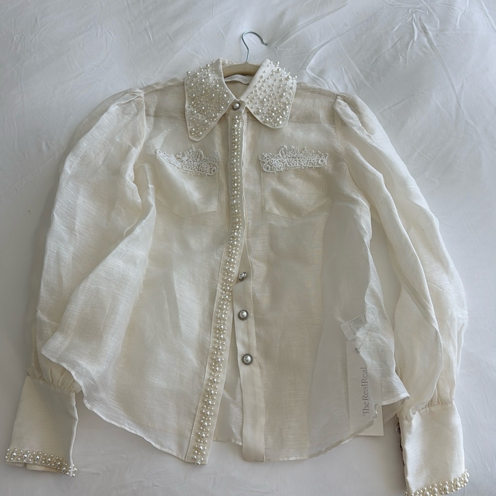Zimmermann linen silk button shirt blouse